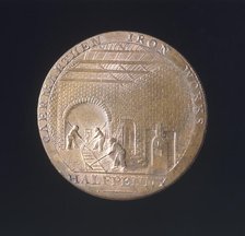 18th century token: Carmarthen ironworks, 1792. Creator: John Gregory Hancock.