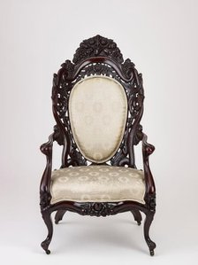 Armchair, about 1855. Creator: John Henry Belter & Co.