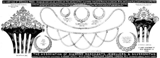 Advertisement for the Association of Diamond Merchants, Jewellers, & Silversmiths, 1898. Creator: Unknown.