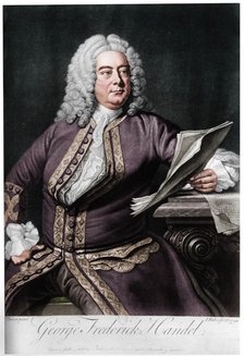 George Frideric Handel, German-born British Baroque composer, 1749. Artist: John Faber the Younger.