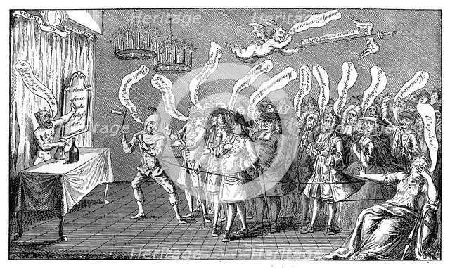 'The Magician or Bottle Cungerer. English Credulity: or, Ye're all Bottled', 1749. Artist: Unknown