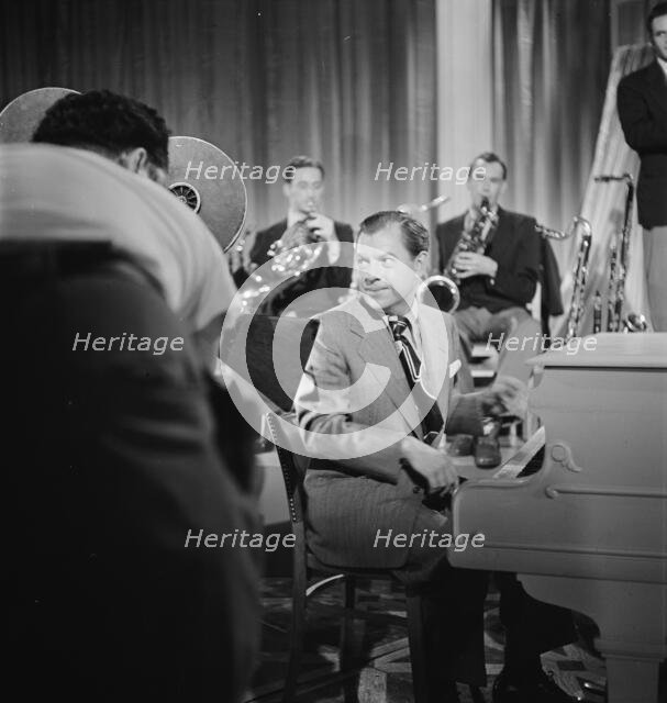 Portrait of Claude Thornhill, Willie Wechsler, Micky Folus, and Joe...Beautiful Doll, N.Y., 1947. Creator: William Paul Gottlieb.