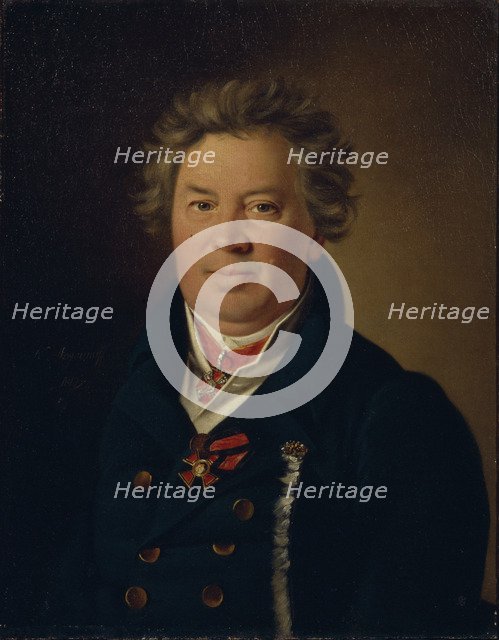 Portrait of the architect Fyodor Kirillovich Sokolov (1752-1824), 1819. Artist: Argunov, Nikolai Ivanovich (1771-after 1829)
