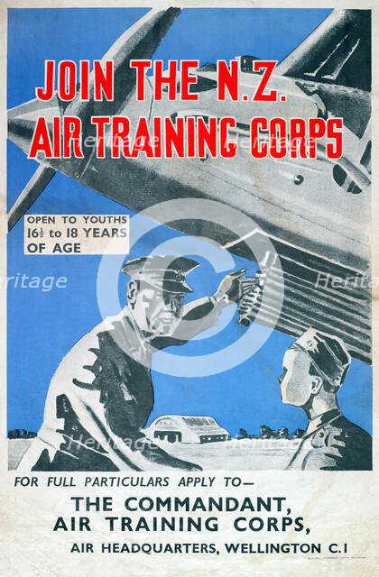 Poster, 'Join The N.Z. Air Training Corps', 1941. Creator: E Paul.