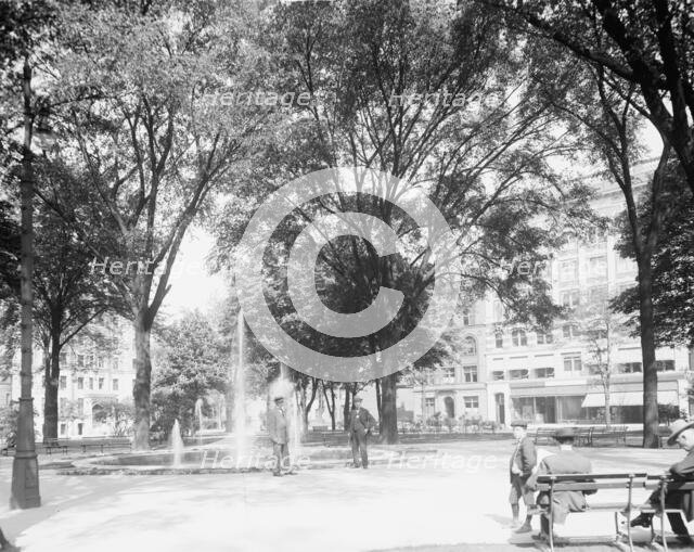 Grand Circus Park, showing Tuller Hotel and Fine Arts bldg, Detroit, Mich., c1910-1920. Creator: Unknown.