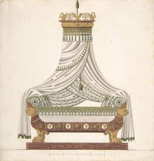 Design for Canopy Bed, 19th century. Creator: Anon.