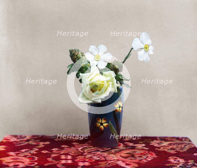 Flowers in a vase, between 1905 and 1915. Creator: Sergey Mikhaylovich Prokudin-Gorsky.