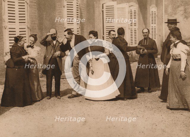 'Outdoor gathering of people talking', 1937.  Artist: Louis Guichard.