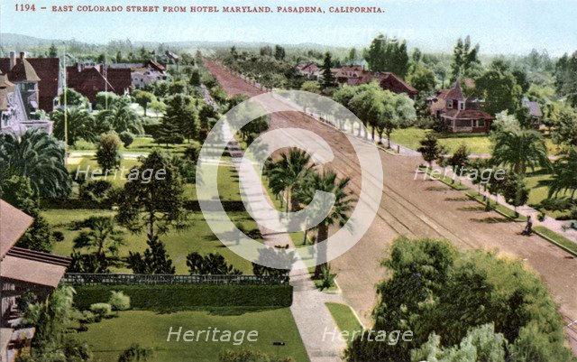 East Colorado Street from the Hotel Maryland, Pasadena, California, USA, early 20th century. Artist: Unknown