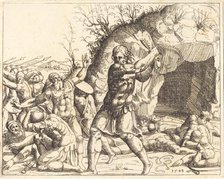 Samson Slays the Philistines. Creator: Augustin Hirschvogel.