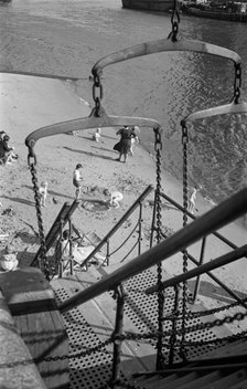 Bathers on Tower Beach, London, c1945-c1965. Artist: SW Rawlings