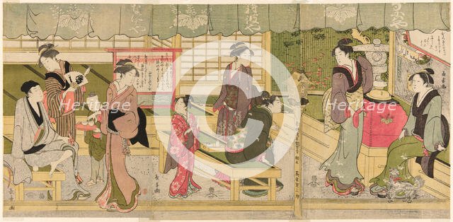 The Front Room of the Naniwaya (Naniwaya misesaki), c. 1800. Creator: Eishosai Choki.