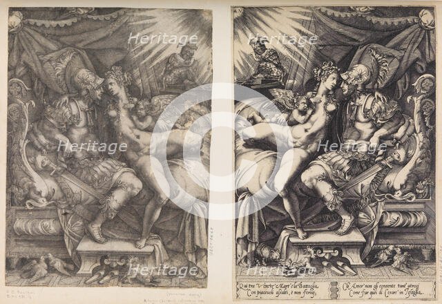 Mars and Venus, 1543. Creator: Enea Vico.