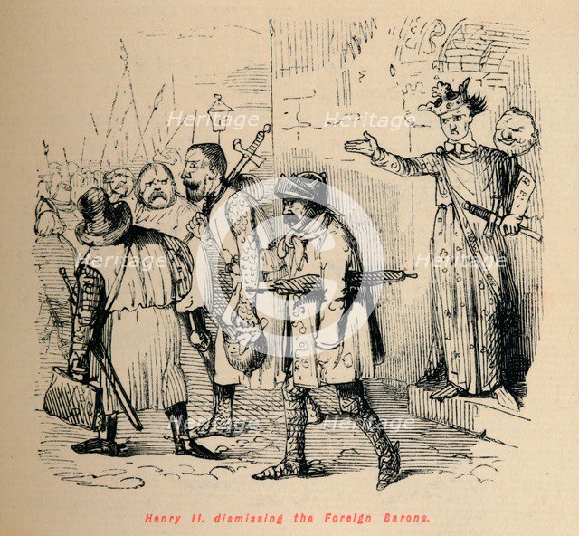 'Henry II. dismissing the Foreign Barons', c1860, (c1860). Artist: John Leech.