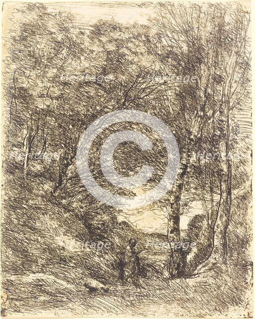 The Gardens of Horace (Les Jardins d'Horace), 1855. Creator: Jean-Baptiste-Camille Corot.