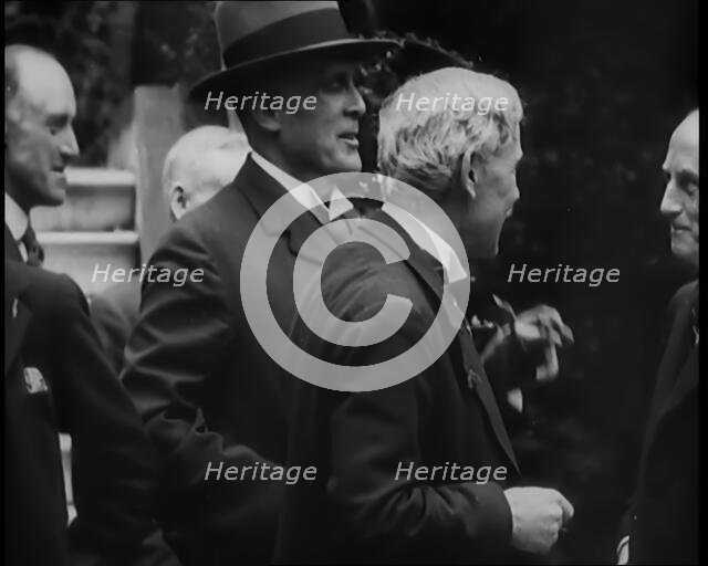 Members of the new National Government in the Garden of 10 Downing Street London..., 1931. Creator: British Pathe Ltd.