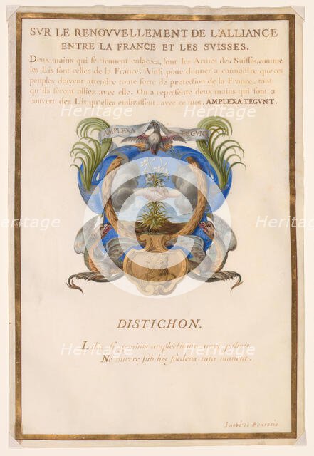 On the Renewal of the Alliance between France and the Swiss (Sur le Renouvellement..., 17th Century. Creators: Jacques Bailly, Nicolas Jarry, Amable de Bourzeys.