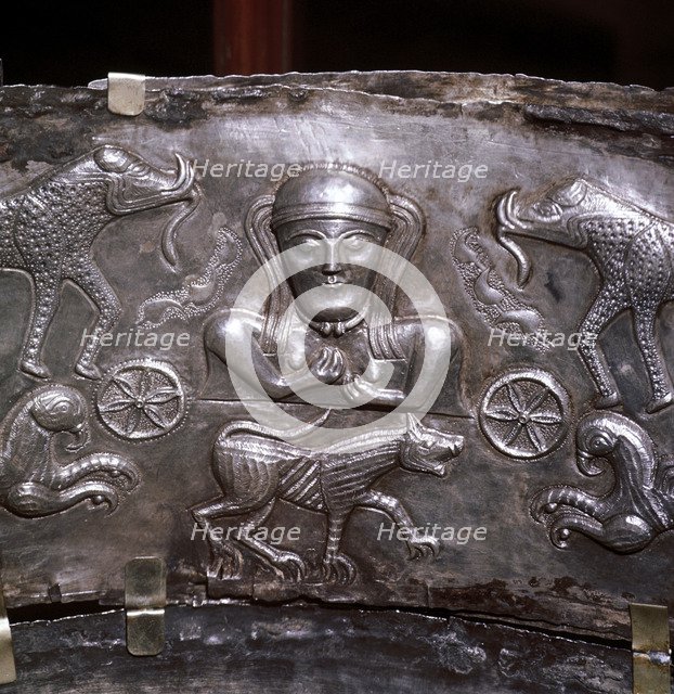 Gundestrup Cauldron, Celtic Goddess with elephants, Danish, c100 BC. Artist: Unknown
