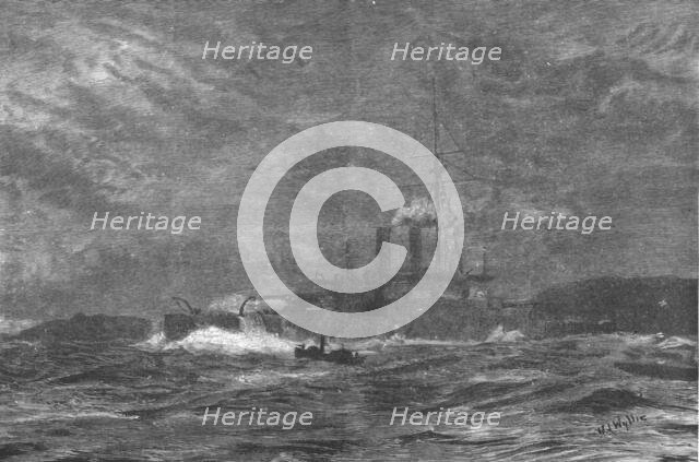''The Naval Mobilisation, H.M.S. Rodney running the Blockade', 1888. Creator: William Lionel Wyllie.