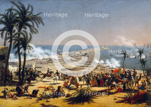 Battle of Aboukir, 25 July 1799. Artist: Lejeune, Louis-François, Baron (1775-1848)