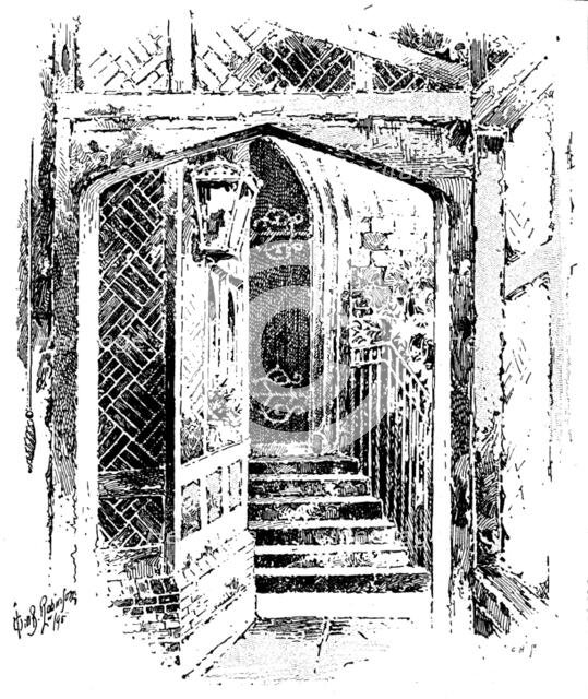 Entrance to the Curfew Tower, Windsor Castle, 1895. Creator: Carl Hentschel.