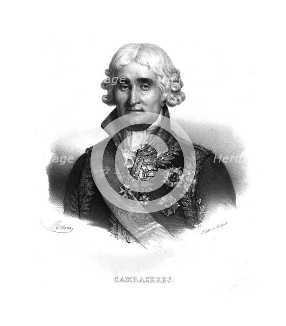 Jean Jacques Regis de Cambaceres, (c1820s).  Artist: Maurin.