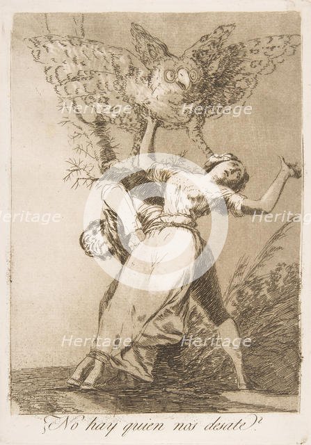 Plate 75 from 'Los Caprichos': Is there no one to untie us? (¿No hay quien nos desate?), 1799. Creator: Francisco Goya.
