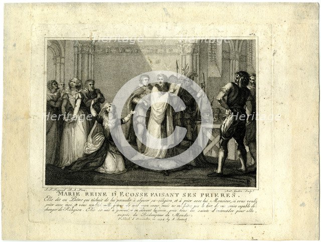 The last hours of Mary Stuart, Queen of Scots, 1794.