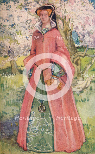 'A Woman of the Time of Queen Mary', 1907. Artist: Dion Clayton Calthrop.