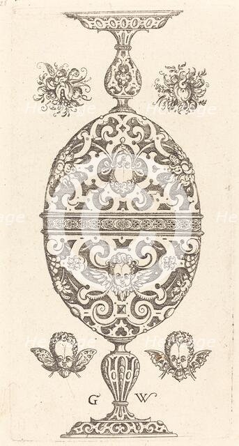 Two small goblets superimposed in reverse, published 1579. Creator: Georg Wechter I.