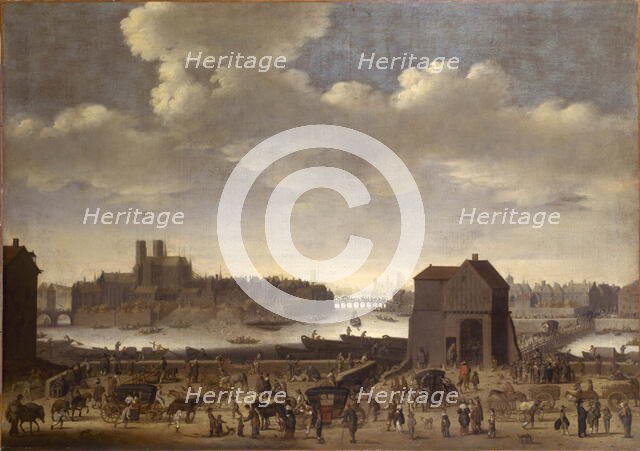 The quay and the Pont de la Tournelle, around 1646. Creator: Theodor Matham.