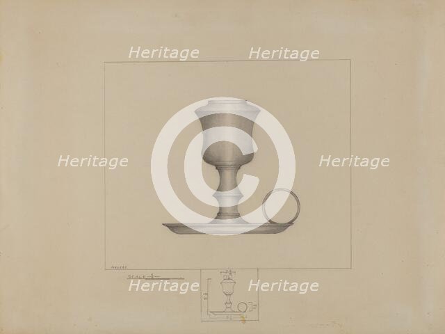 Pewter Lamp, c. 1936. Creator: Henry Meyers.