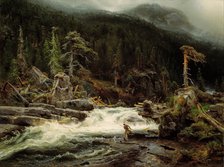 Waterfall in Telemark. Artist: Cappelen, August (1827-1852)
