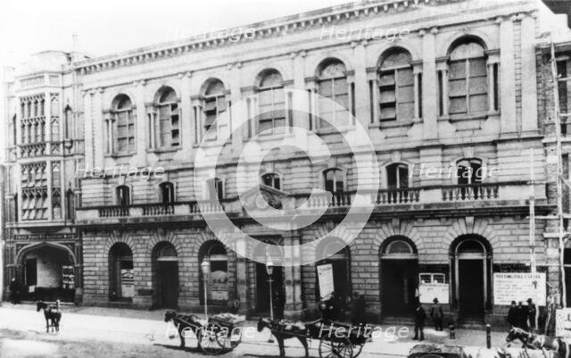 Front facade of the early Brisbane Town Hall in 66-76 Queen Street, c1885. Creator: Unknown.
