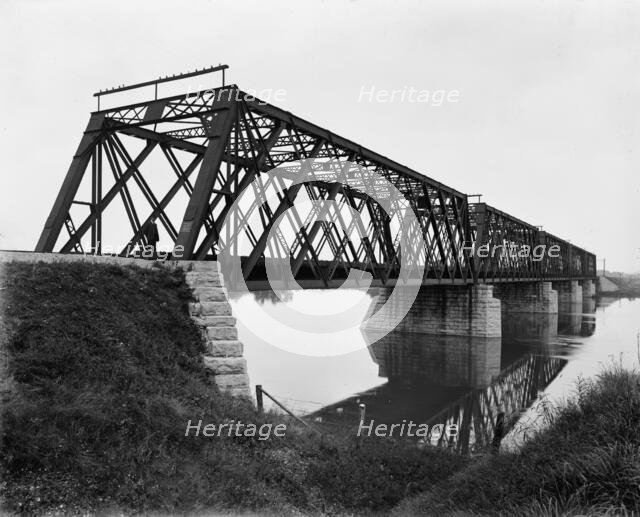 Bridge near Nelson, Rock River, Ill., ca 1898. Creator: Unknown.