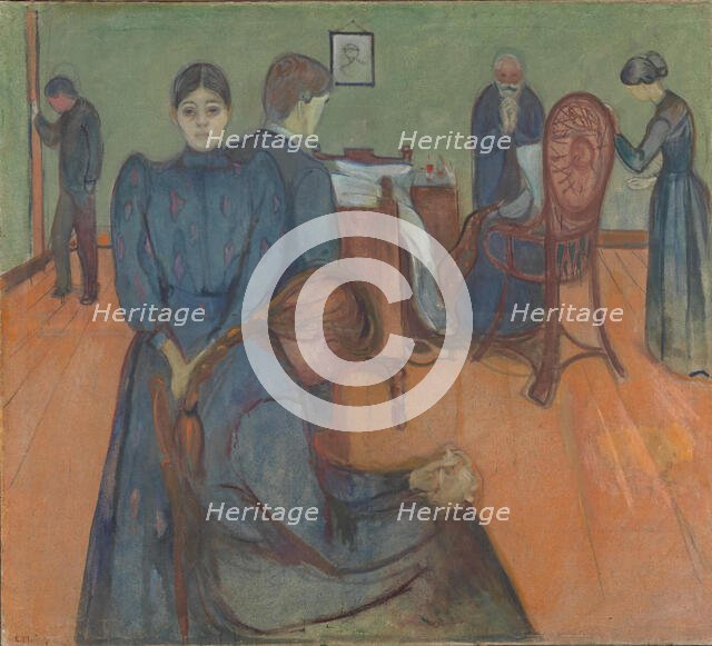 Death in the Sickroom, 1893. Creator: Edvard Munch.