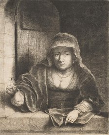 Woman with a Pear, 17th century. Creator: Ferdinand Bol.