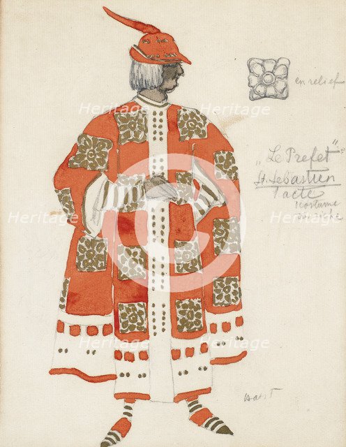 Costume design for the play The Martyrdom of St. Sebastian by Gabriele D'Annuzio. Artist: Bakst, Léon (1866-1924)