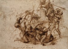 A Battle Scene, early 16th century.  Artist: Michelangelo Buonarroti.