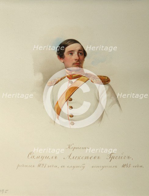 Portrait of Samuil Alexeyevich Greig (1827–1887) (From the Album of the Imperial Horse Guards), 1846-1849. Artist: Hau (Gau), Vladimir Ivanovich (1816-1895)