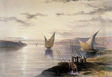 'Boats on the Nile', c1838-1839. Artist: David Roberts