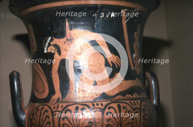 Suicide of Ajax, Etruria, Red-figured Krater, 400BC-350BC. Artist: Unknown.