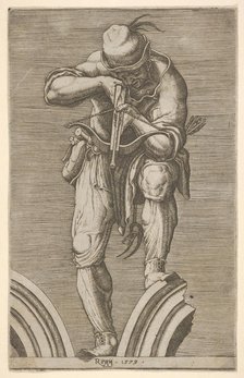 A Man Shooting a Crossbow, 1579. Creator: Cherubino Alberti.