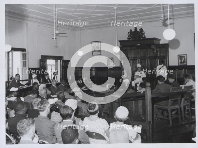 Sir Peter Stallard at the ceremony of opening of Parliament, Belize City, British Honduras, 1965. Creator: Unknown.