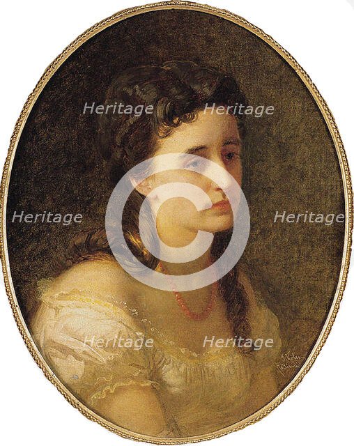 Portrait of the pianist and composer Ella Adayevskaya (1846-1926), 1868. Creator: Köler, Johan (1826-1899).