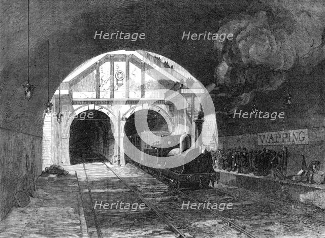 Railway through the Thames Tunnel, 1870. Creator: Unknown.