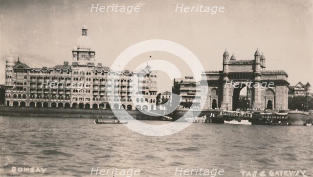 'Bombay - Taj & Gateway', c1930.  Creator: Unknown.