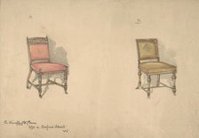 Designs for Two Chairs, 1884-92. Creator: Charles Hindley & Sons.