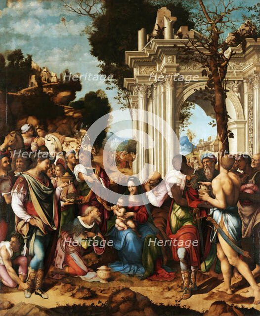 The Adoration of the Magi, ca 1516-1518. Creator: Cesare da Sesto (1477-1523).