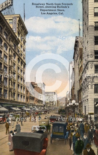 Broadway, north from 7th Street, Los Angeles, California, USA, 1915. Artist: Unknown